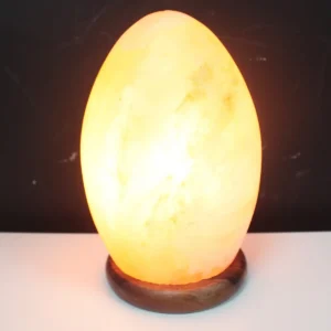 Himalayasaltlampa äggform med träfot - produktbild 2