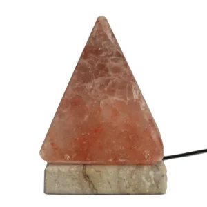 Pyramidformad himalayasaltlampa med USB-kabel och vit belysning