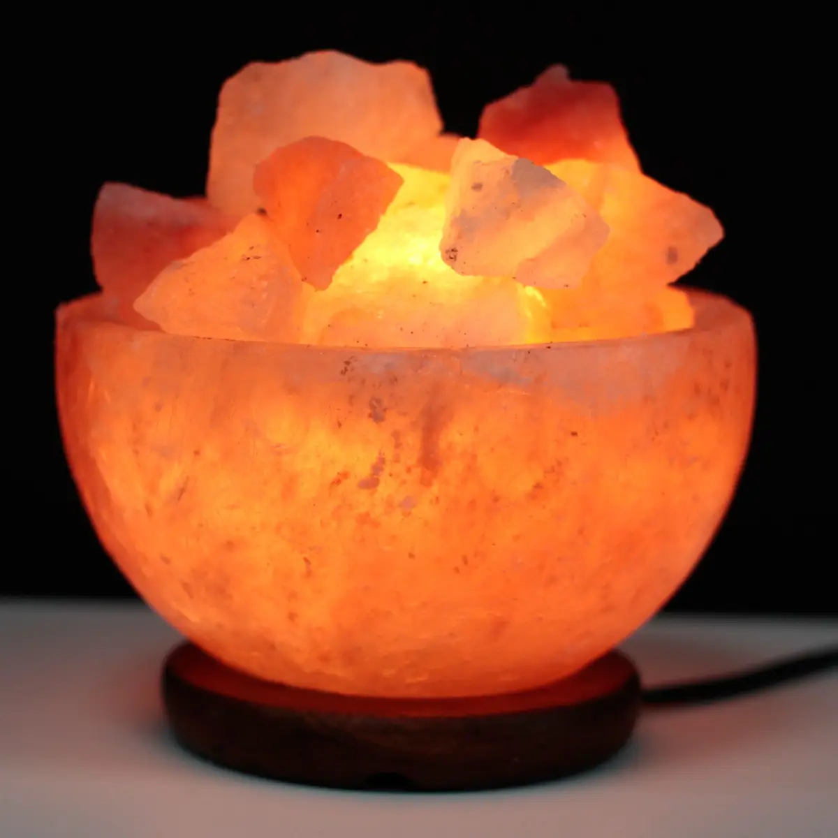 Himalayasaltlykta med eluttag och strömbrytare 15 cm x 9 cm - produktbild 3