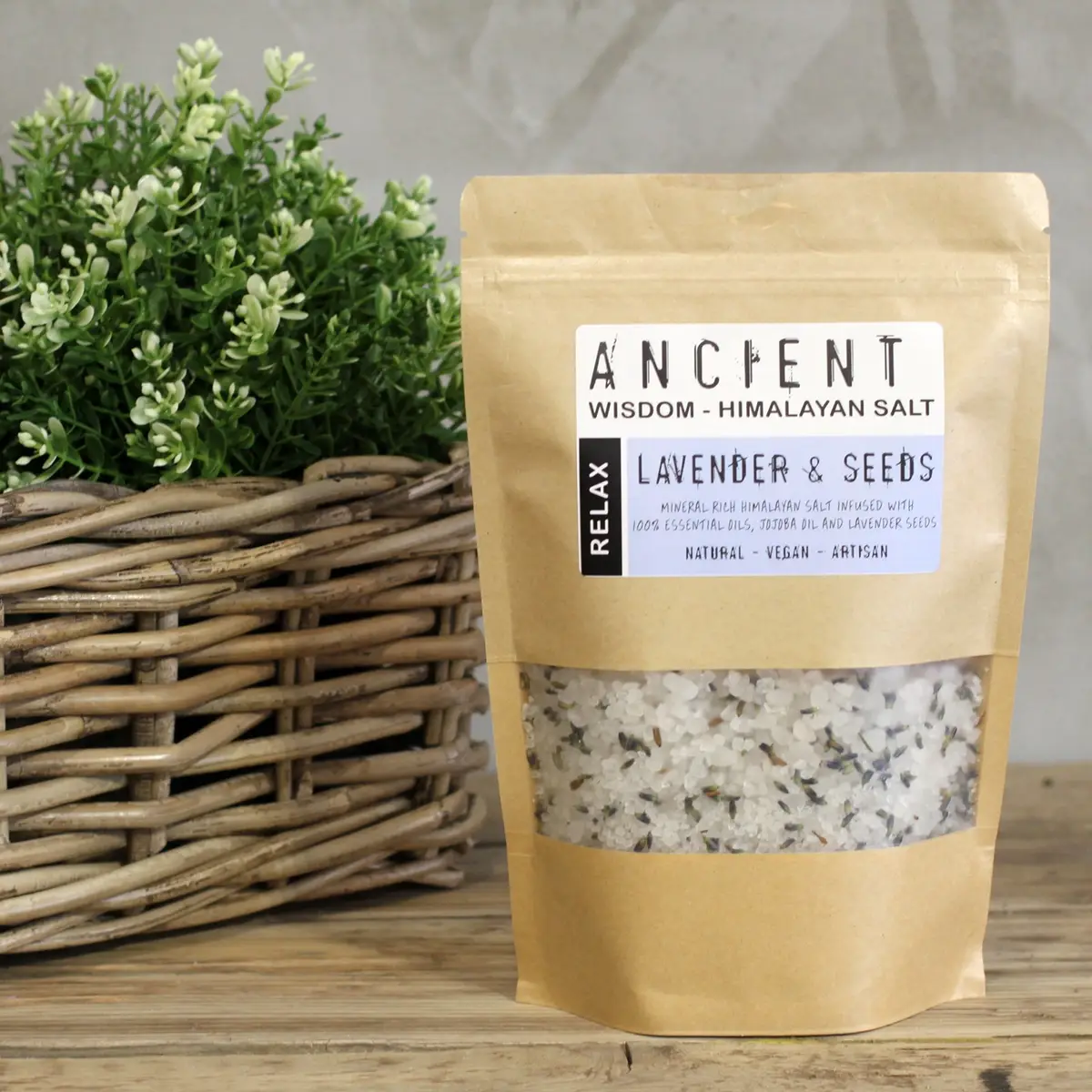 Himalayiskt badsalt med lavendel och jojobaolja 500g - produktbild 5