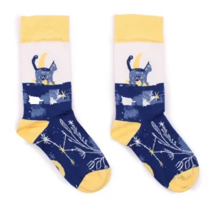 Hop Hare bambustrumpor i bambu med kattmotiv (storlek 36-40) - produktbild 3