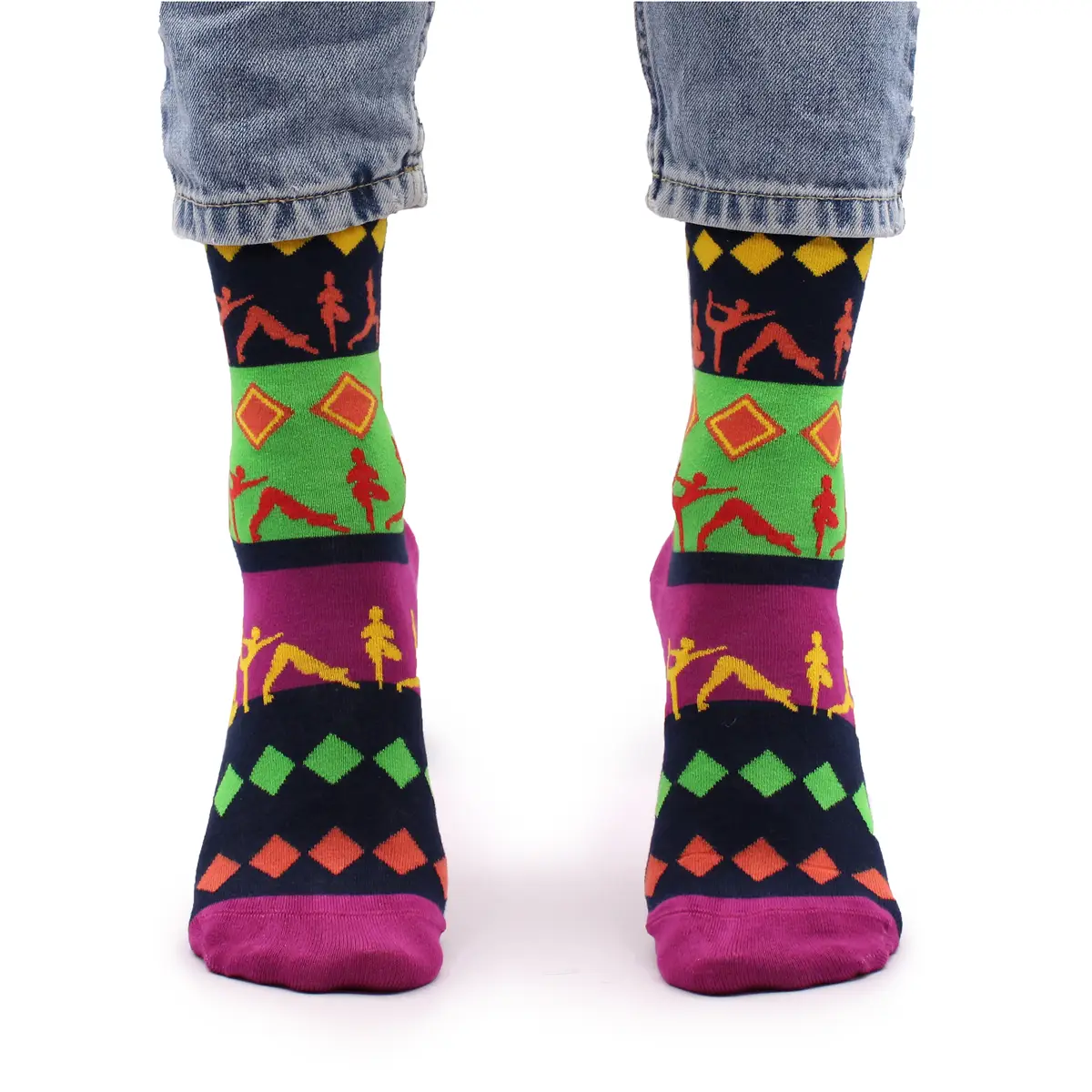 Hop Hare bambustrumpor i bambu med yogamotiv (storlek 36-40) - produktbild 3