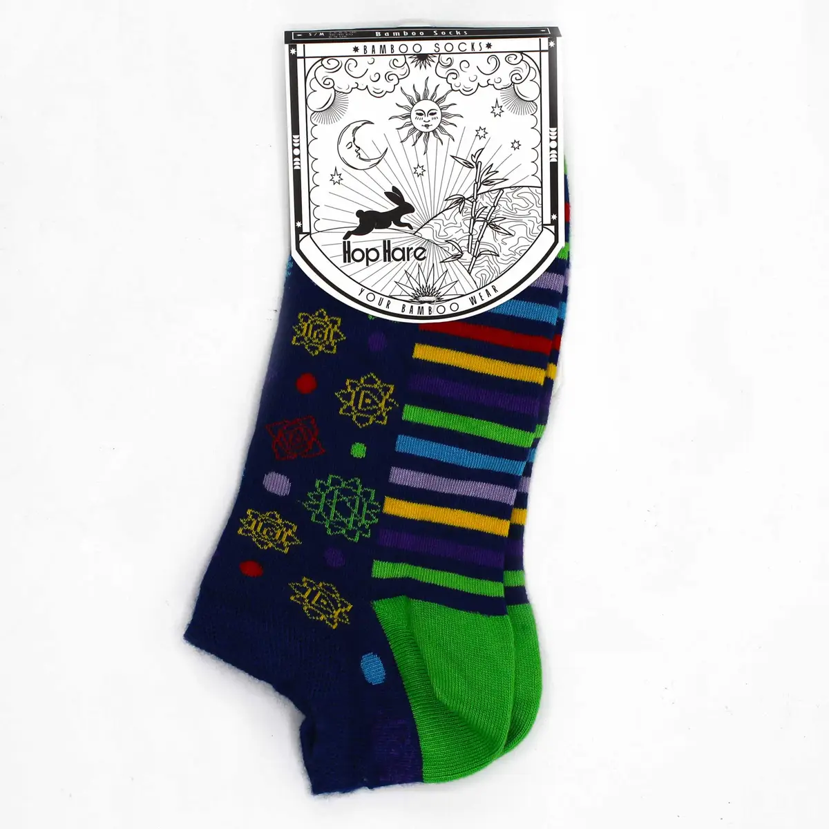 Hop Hare bambustrumpor låga tränarsockor S/M (36-40) 7 Chakra - produktbild 4