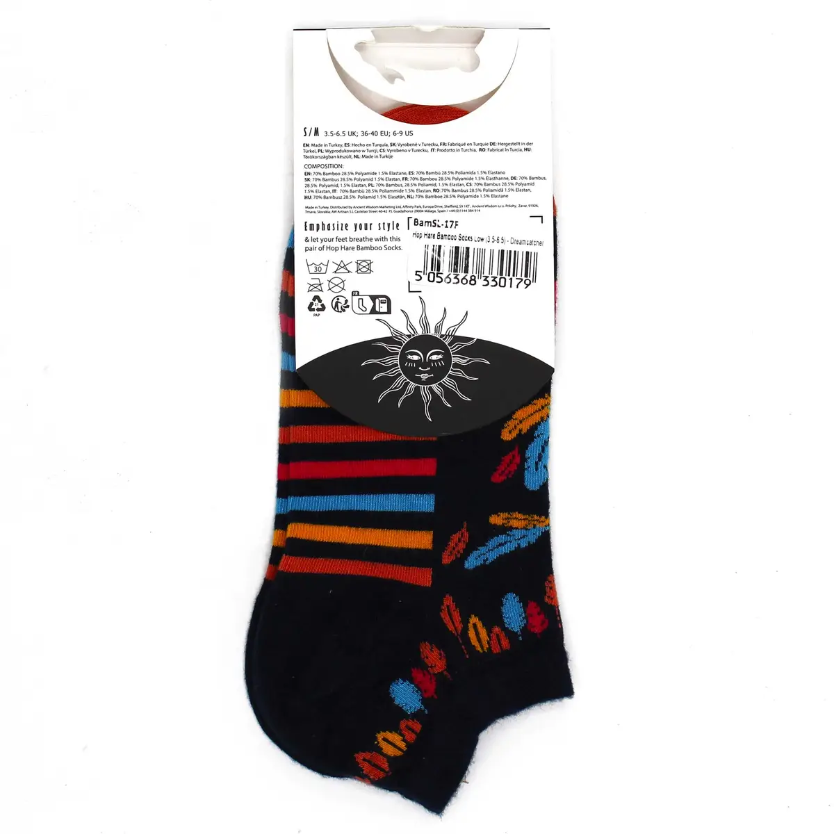 Hop Hare bambustrumpor låga tränarsockor S/M (36-40) Dreamcatcher - produktbild 3