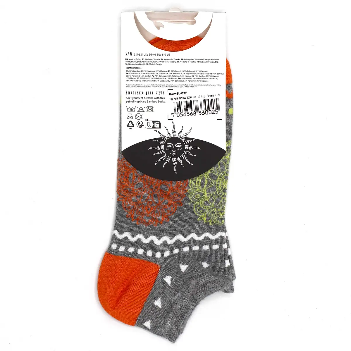 Hop Hare bambustrumpor låga tränarsockor S/M (36-40) Flowers of Life - produktbild 4