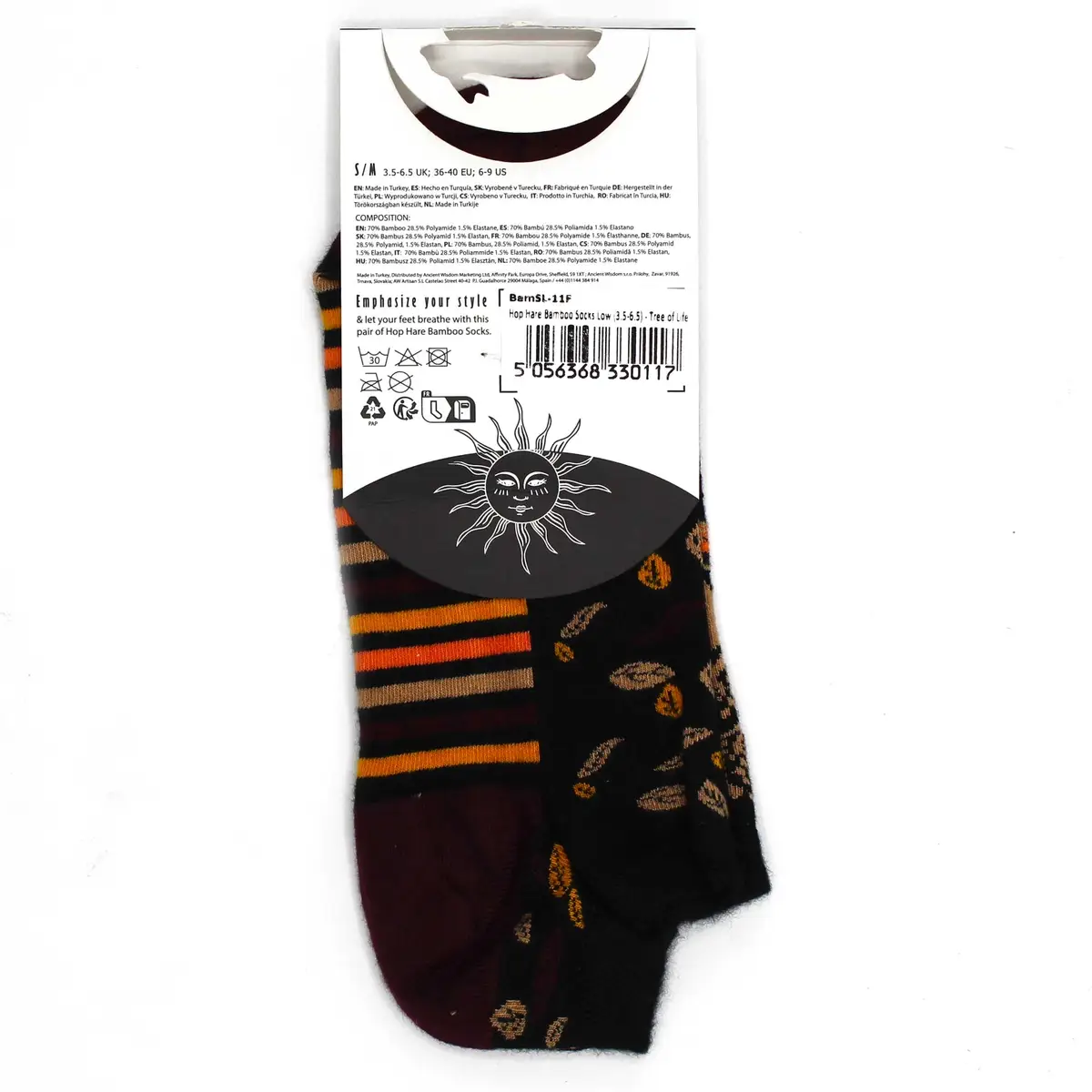 Hop Hare bambustrumpor låga tränarsockor S/M (36-40) Tree of Life - produktbild 3