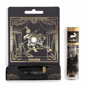 Hop Hare The Knight of Swords eterisk olja med svart turmalin i roll-on-flaska och förpackning
