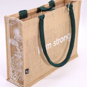 Hop Hare jutesäck med texten I am Strong - produktbild 3
