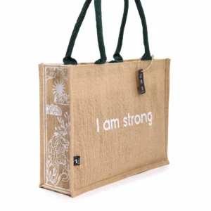 Hop Hare jutesäck med texten I am Strong - produktbild 4