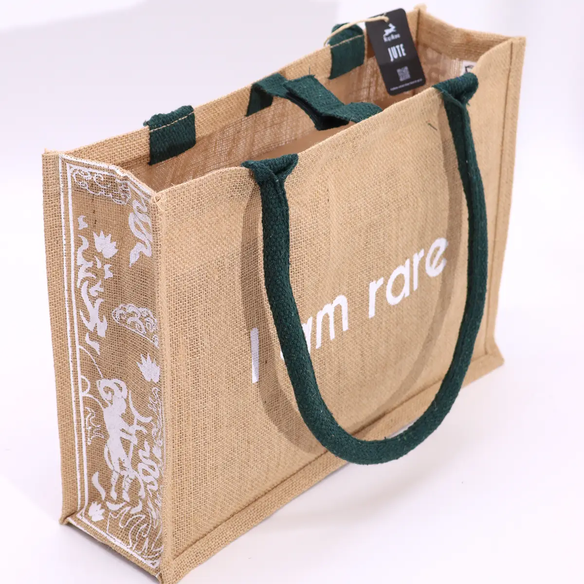Hop Hare jutesäck stor med texten I am Rare - produktbild 2