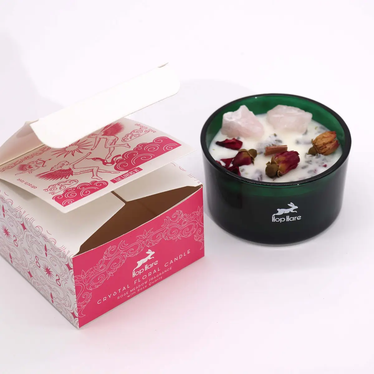 Hop Hare Kristall Magiskt Blomljus med Roskvarts och Rosdoft - produktbild 2