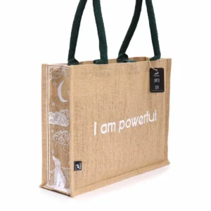 Hop Hare stor jutesäck med texten I am Powerful - produktbild 3