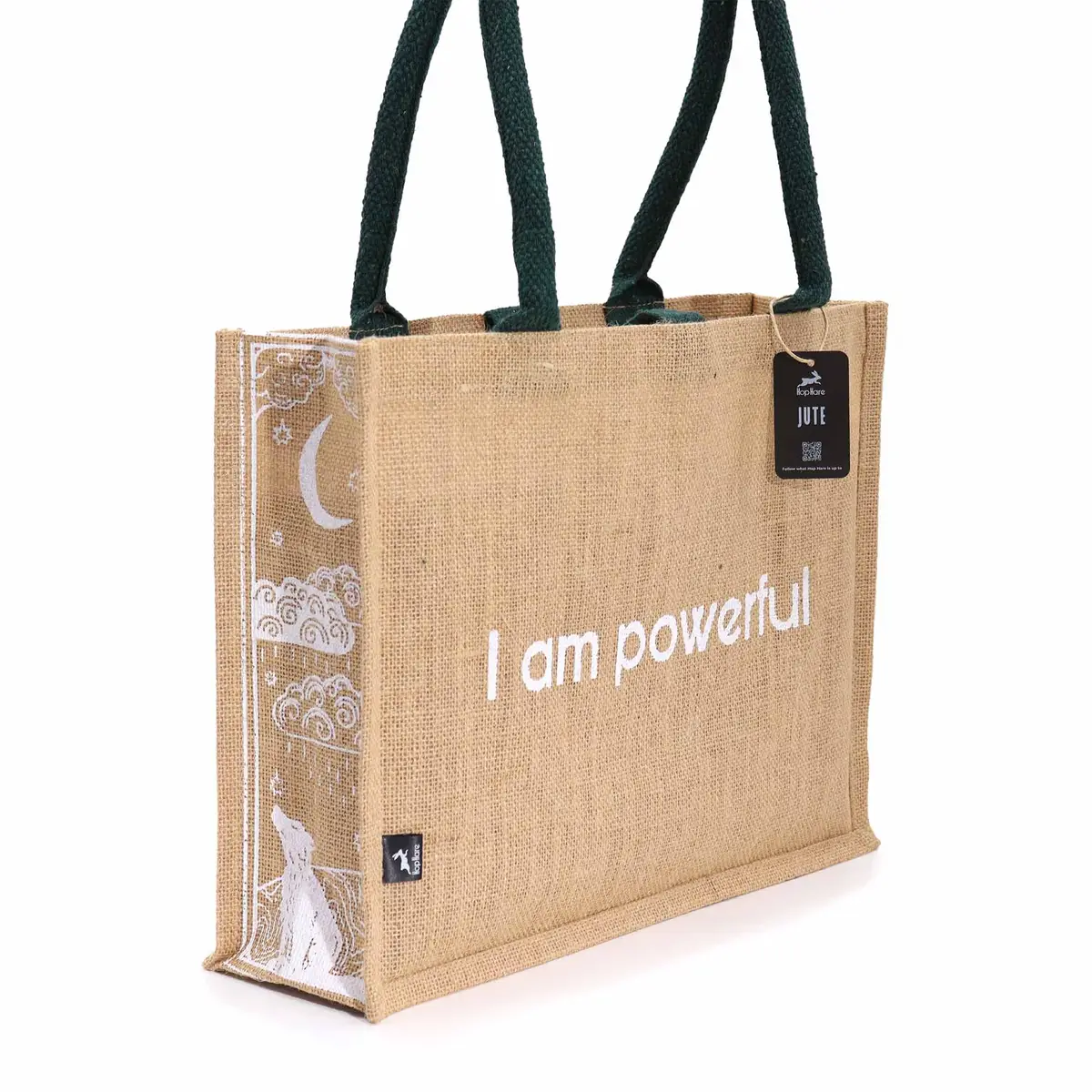 Hop Hare stor jutesäck med texten I am Powerful - produktbild 3