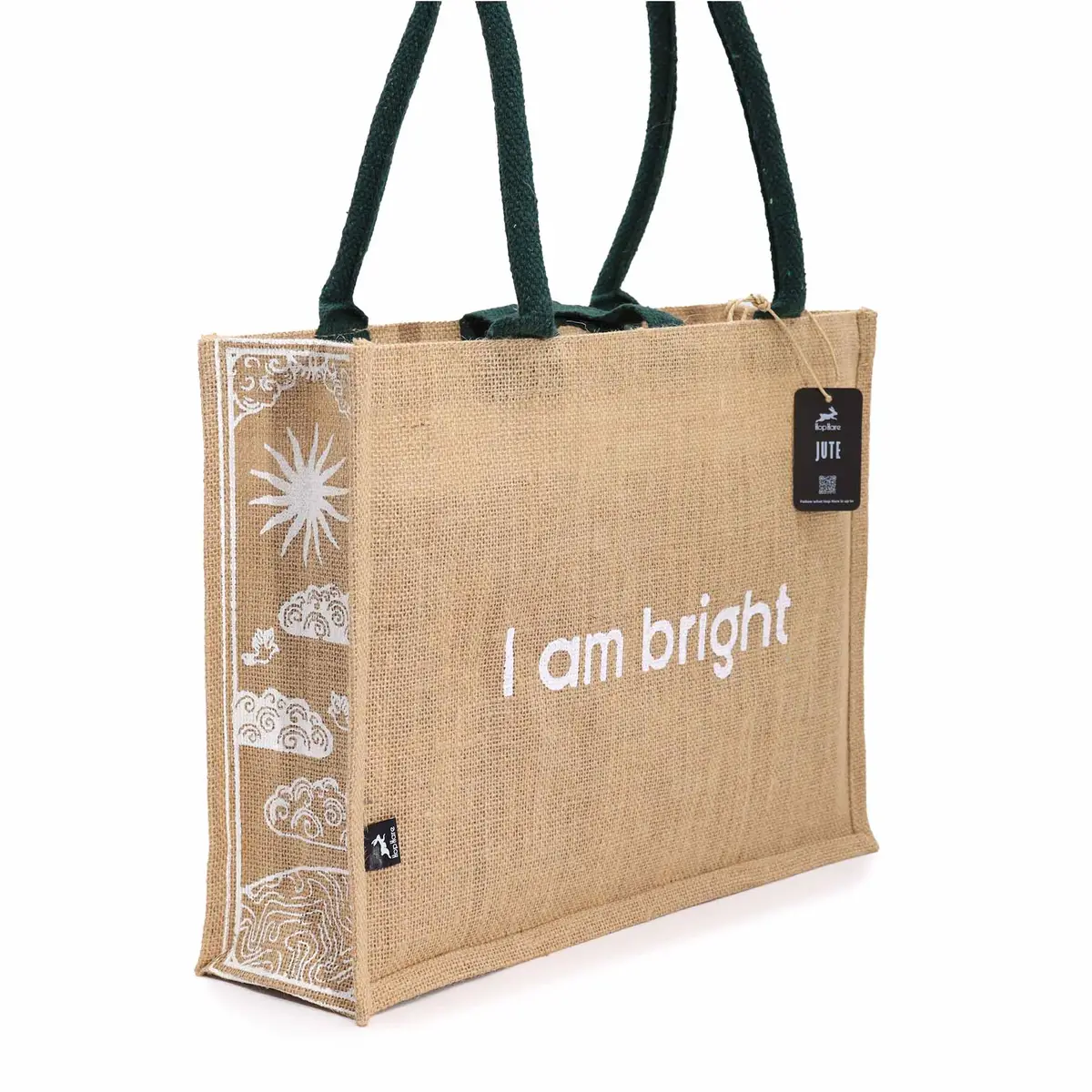 Hop Hare stor jutesäck med tryck I am Bright - produktbild 9