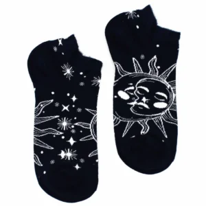 Hop Hore bambustrumpor låga tränarsockor S/M (36-40) med sol- och månmönster - produktbild 2