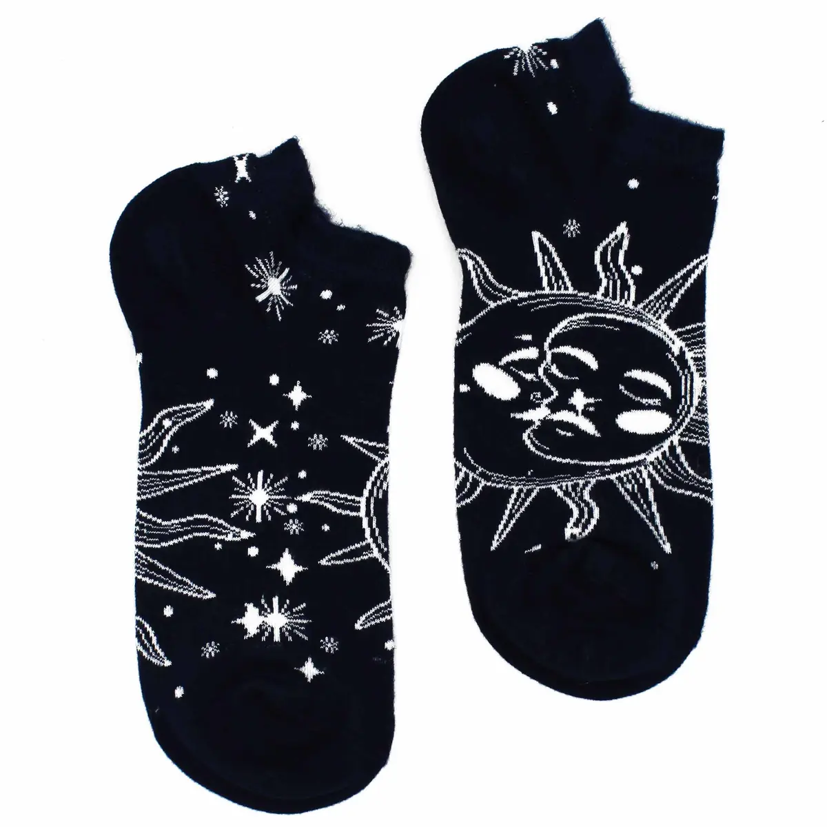 Hop Hore bambustrumpor låga tränarsockor S/M (36-40) med sol- och månmönster - produktbild 2