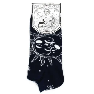 Hop Hore bambustrumpor låga tränarsockor S/M (36-40) med sol- och månmönster - produktbild 4