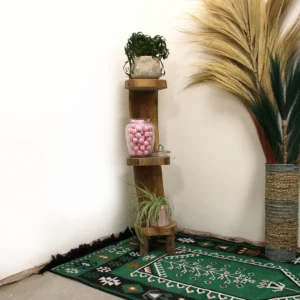 Hylla i naturlig teak med 3 plan, 100 cm hög - produktbild 2