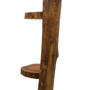 Hylla i naturlig teak med 3 plan, 100 cm hög - produktbild 3