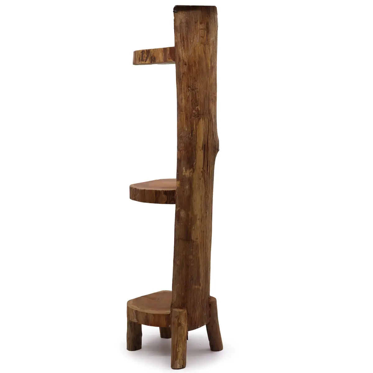Hylla i naturlig teak med 3 plan, 100 cm hög - produktbild 5