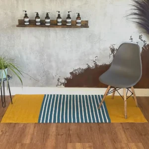 Indisk bomullsmatta 70x170 cm gul och blå - produktbild 4