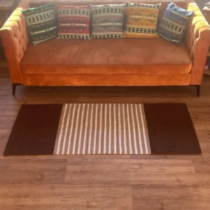 Indisk bomullsmatta 70x170 cm i mörkbrunt och beige - produktbild 2