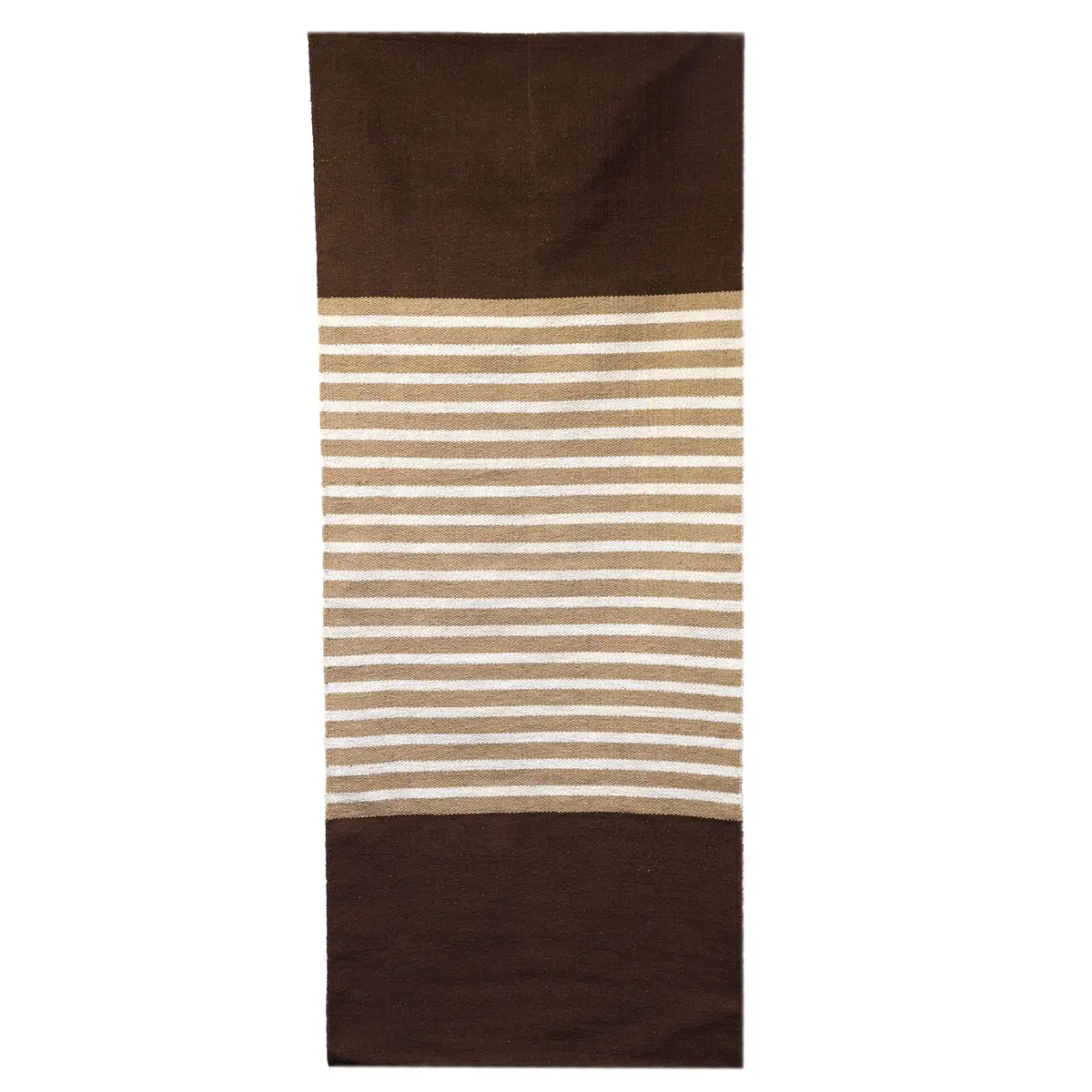 Indisk bomullsmatta 70x170 cm i mörkbrunt och beige - produktbild 5