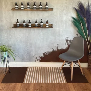 Indisk bomullsmatta 70x170 cm i mörkbrunt och beige - produktbild 6