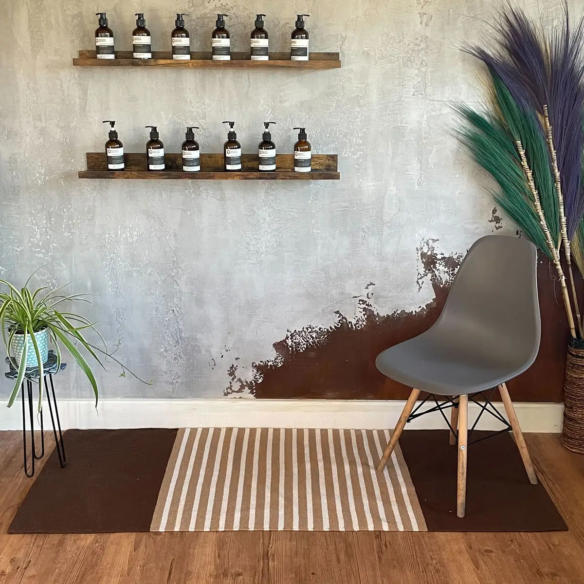 Indisk bomullsmatta 70x170 cm i mörkbrunt och beige - produktbild 6