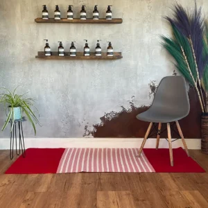 Indisk bomullsmatta 70x170 cm röd och rosa - produktbild 3