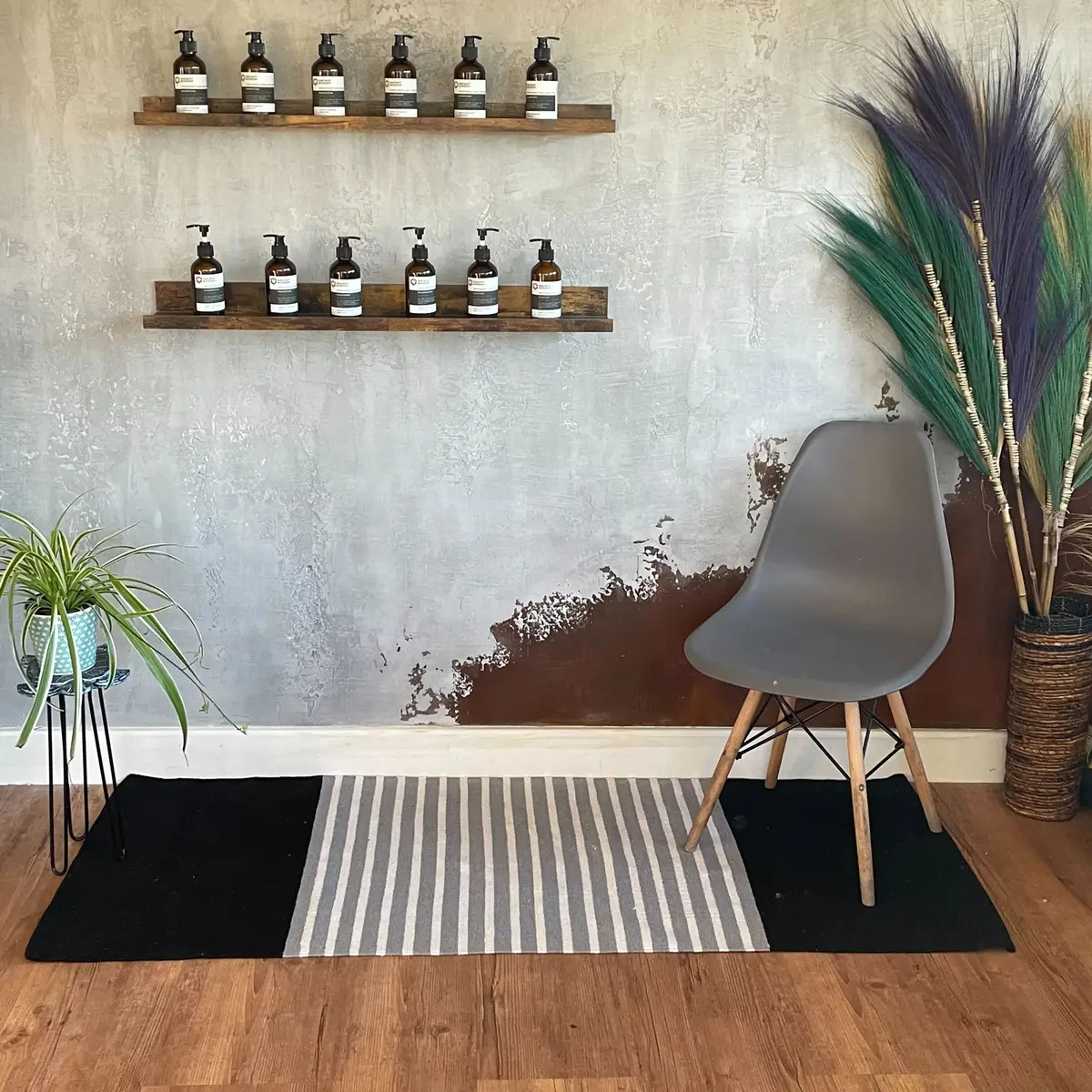 Indisk bomullsmatta 70x170 cm svart och grå - produktbild 2