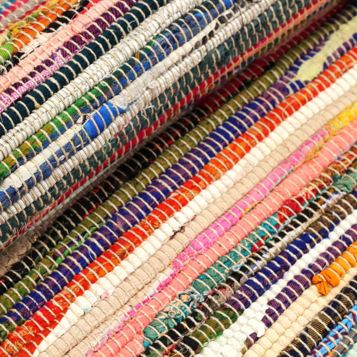 Indisk trasmatta 150x200 cm i blandade färger - produktbild 2