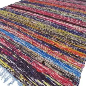 Indisk trasmatta i bomull 153 x 90 cm blå - produktbild 2