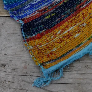 Indisk trasmatta i bomull 153 x 90 cm blå - produktbild 3