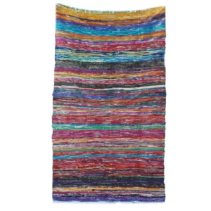 Indisk trasmatta i bomull 153 x 90 cm blå - produktbild 4