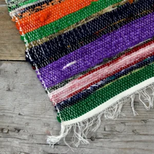 Indisk trasmatta i bomull 155 x 90 cm naturfärgad - produktbild 2