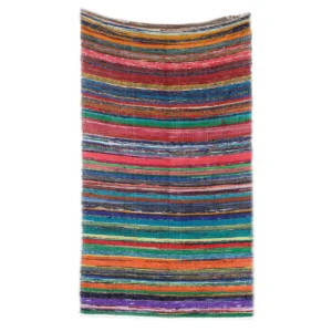 Indisk trasmatta i bomull 155 x 90 cm naturfärgad - produktbild 3