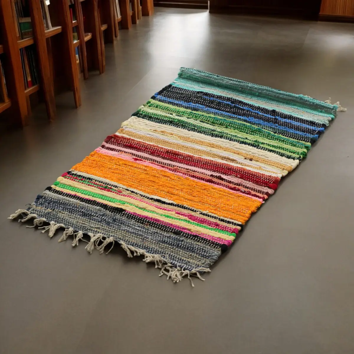 Indisk trasmatta i regnbågsfärger 50x90 cm - produktbild 2