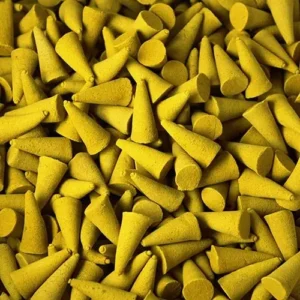 Gula indiska rökelsekoner i storpack med citrondoft