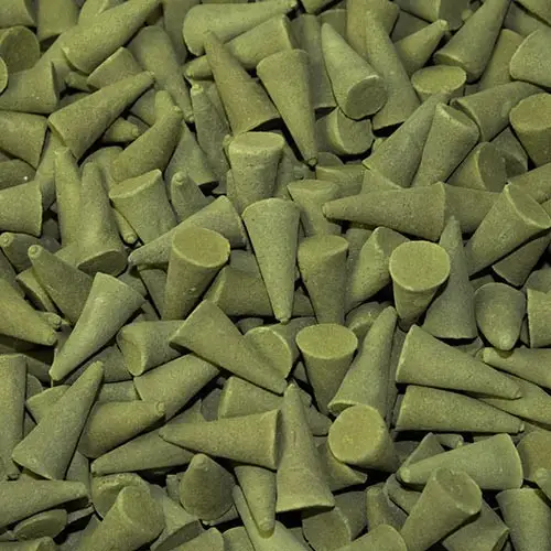 Gröna indiska rökelsekoner i storpack med tulsi basilika
