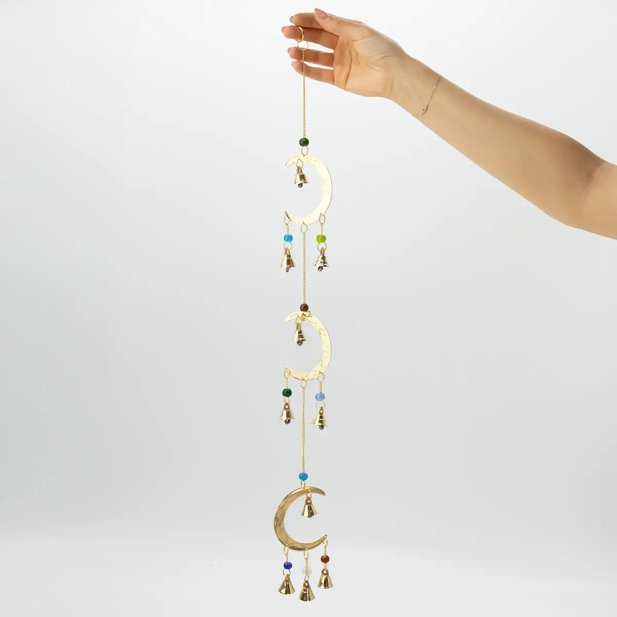 Indiska vindspel Moon Drop med 10 klockor 6,5x63 cm - produktbild 2