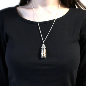 Indiskt halsband med tigeröga i glasflaska - produktbild 4