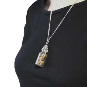 Indiskt halsband med tigeröga i glasflaska - produktbild 5