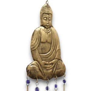 Indiskt vindspel med stor Buddha och fem klockor - produktbild 3