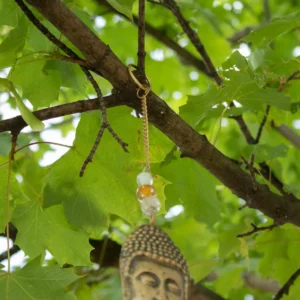 Indiskt vindspel med stor Buddha och fem klockor - produktbild 7