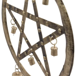 Indiskt vindspel Pentagon med ko-klockor 25x49 cm - produktbild 7