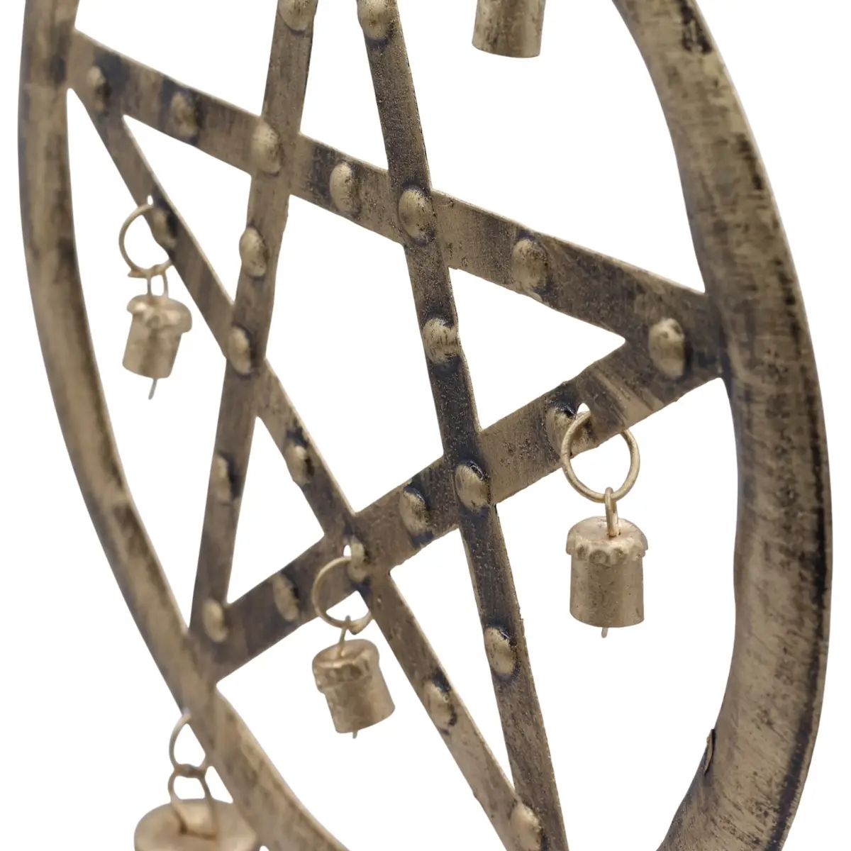 Indiskt vindspel Pentagon med ko-klockor 25x49 cm - produktbild 7