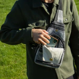 Jacquardvävd naturlig crossbodyväska Urban Caravan - produktbild 9