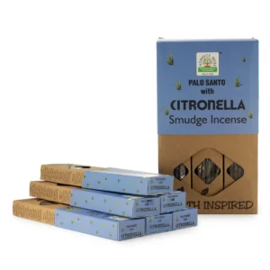 Förpackning med jordinspirerade rökelsestickor med citronella doft