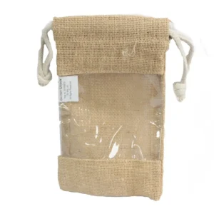 Jutepåse med fönster 20x12 cm - produktbild 5